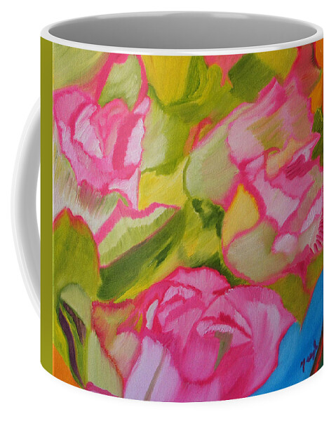 Roses Coffee Mug featuring the painting Symphony Of Roses by Meryl Goudey