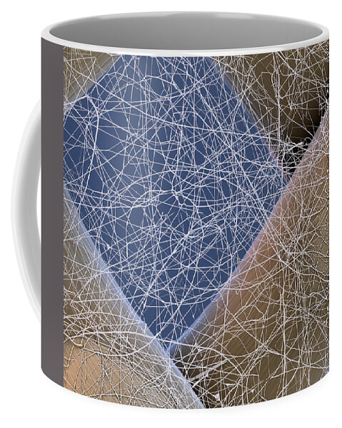 Bionics Coffee Mug featuring the photograph Synthetic Fibers, Sem by Eye of Science