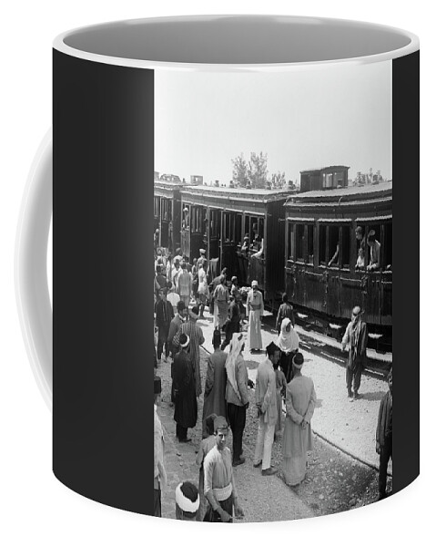 1910 Coffee Mug featuring the photograph Syria Train Station, C1910 by Granger