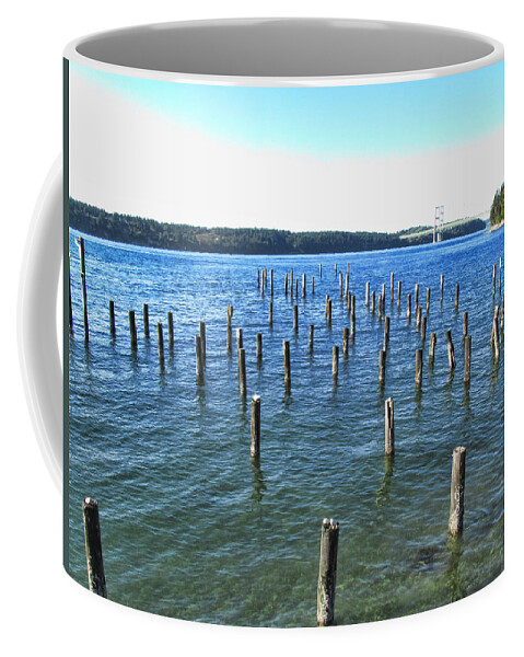 Tacoma Narrows Bridge Coffee Mug featuring the photograph Tacoma Narrows Bridge 5 by Ron Roberts