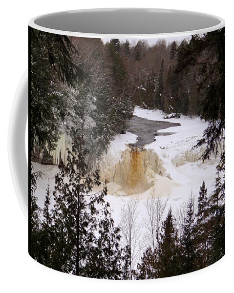 Waterfall Coffee Mug featuring the photograph Tahquamenon Falls in Winter by Keith Stokes