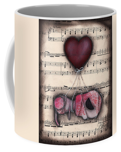 Day Of The Dead Coffee Mug featuring the painting Take me away- Driftin by Abril Andrade