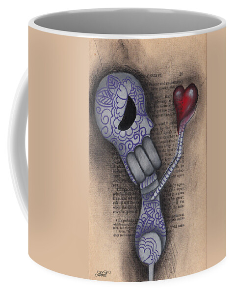 Day Of The Dead Coffee Mug featuring the painting Take this by Abril Andrade