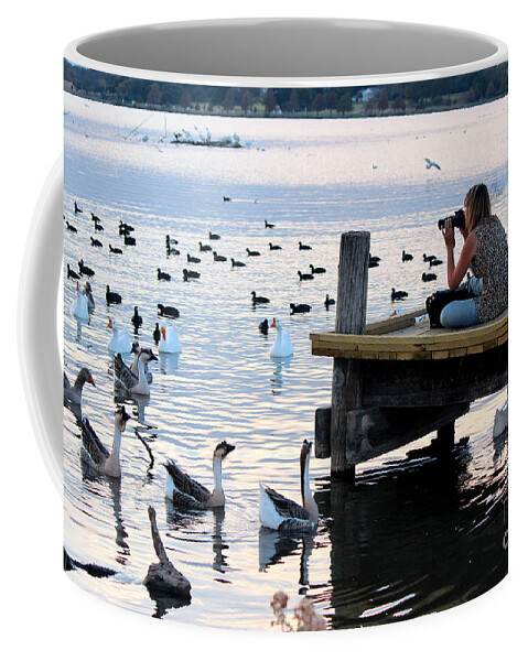 Waterfowl Coffee Mug featuring the photograph Taking the Photo Opportunity by Kathy White