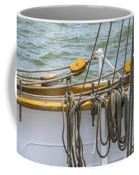 Tall Ship Rigging Coffee Mug featuring the photograph All Knots by Dale Powell