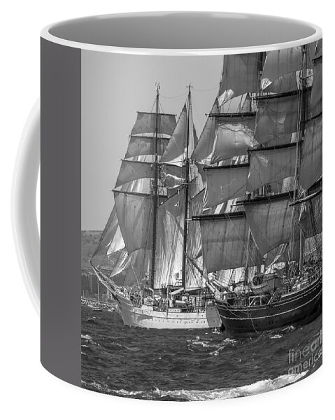 Tall Ships Coffee Mug featuring the photograph Tall Ship Stad Amsterdam and Elcano by Pablo Avanzini
