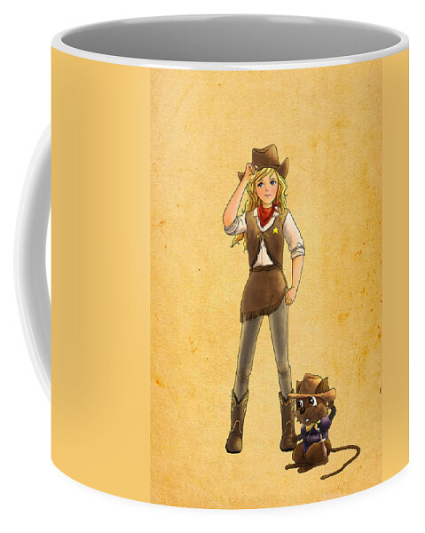 Portrait Of Tammy And Her Team. Meet Polly Coffee Mug featuring the painting Tammy and Alfred by Reynold Jay