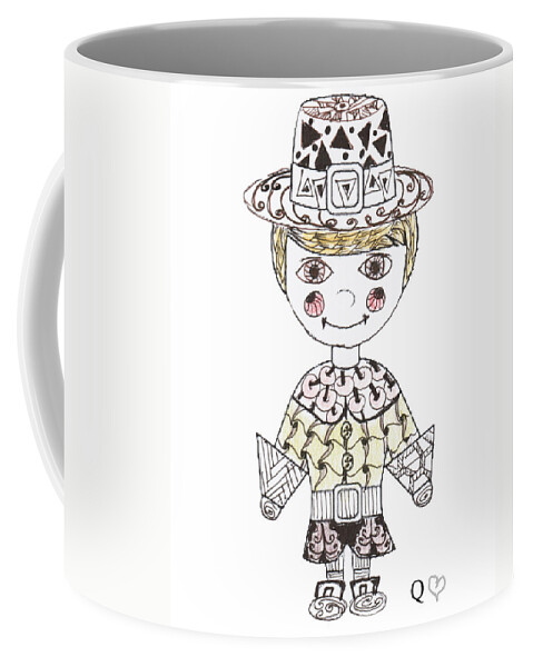 Pilgrims Coffee Mug featuring the drawing Tangled Pilgrim 4 by Quwatha Valentine