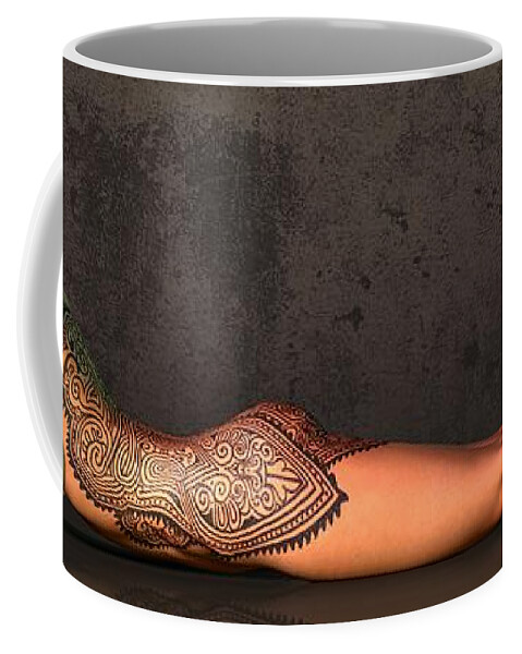 Tattooed Nude Coffee Mug featuring the digital art Tattooed Nude 2 by Kaylee Mason