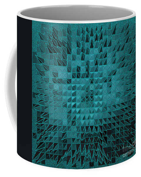 Nude Coffee Mug featuring the painting Teal Quilt by Alys Caviness-Gober