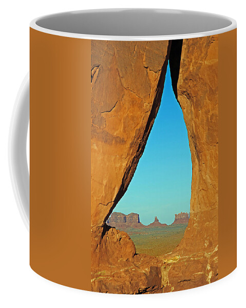 Monument Valley Coffee Mug featuring the photograph Tear Drop Arch Monument Valley by JustJeffAz Photography
