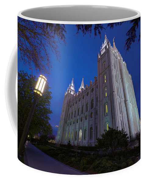 Mormon Coffee Mug featuring the photograph Temple Perspective by Chad Dutson