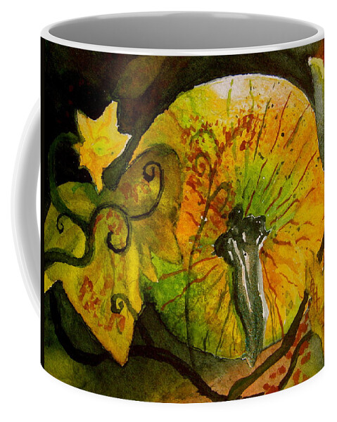 Pumpkin Coffee Mug featuring the painting Tendrils by Beverley Harper Tinsley