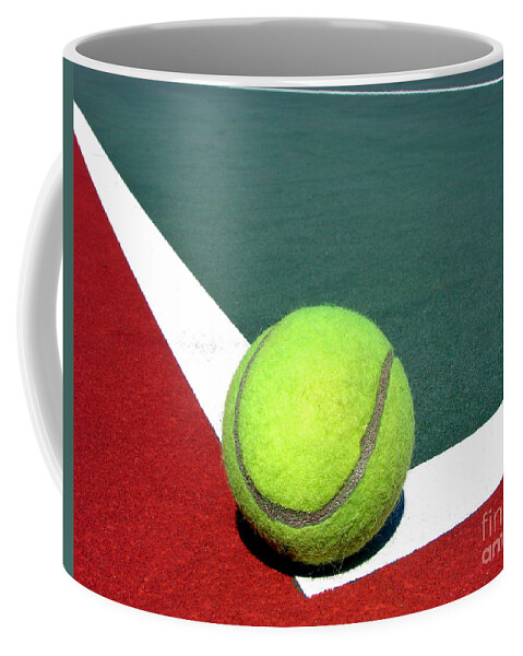 Tennis Coffee Mug featuring the photograph Tennis Ball on Court by Olivier Le Queinec
