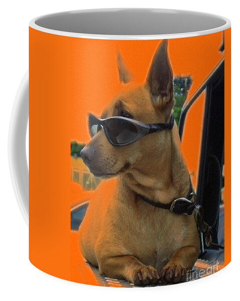Dog Coffee Mug featuring the photograph Terminally Cool Watch Dog by Barbie Corbett-Newmin