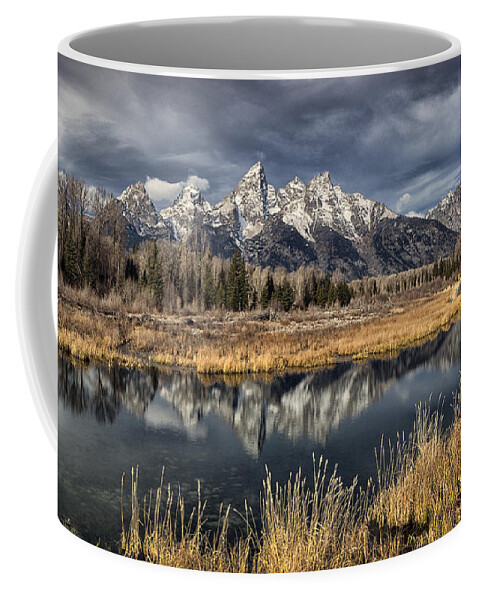 Wyoming Coffee Mug featuring the photograph Teton Mirror by Robert Fawcett