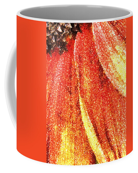 Texture; Red; Yellow; Brown; Fllower; Petals Coffee Mug featuring the photograph Textured Petals by Steve Taylor