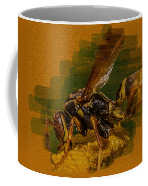 Macro Coffee Mug featuring the photograph Textured Wasp by Paul Freidlund