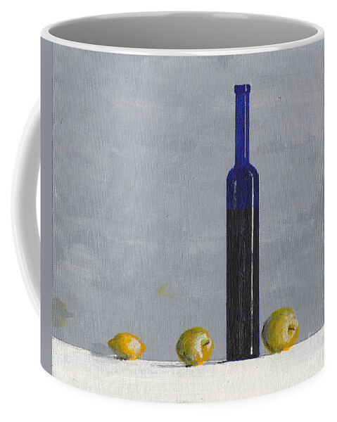 Still Life Coffee Mug featuring the painting The Blue Bottle by David I. Jackson by David Jackson