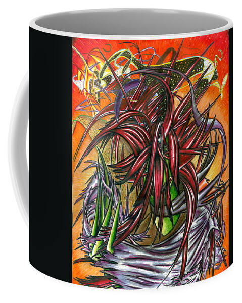 Chaos Coffee Mug featuring the painting The Abysmal Demon of Hair by Shawn Dall