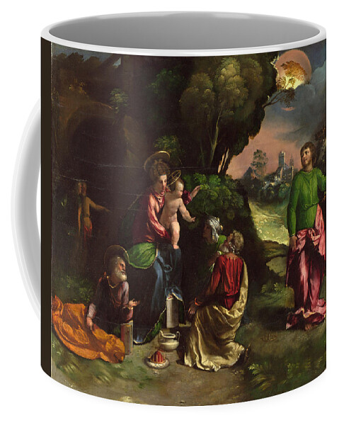 Dosso Dossi Coffee Mug featuring the painting The Adoration of the Kings by Dosso Dossi