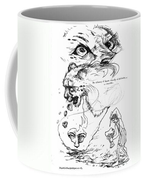 Ink Coffee Mug featuring the drawing The Alchemy of Dawn by John Ashton Golden