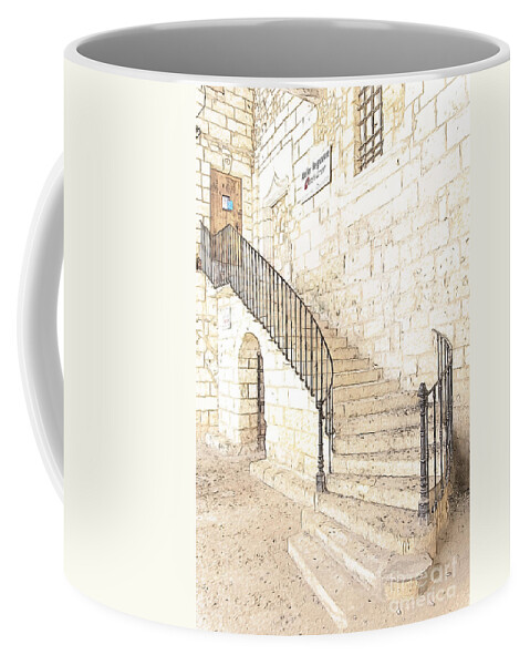 Architecture Coffee Mug featuring the photograph The Ancient Stone Staircase by Heiko Koehrer-Wagner