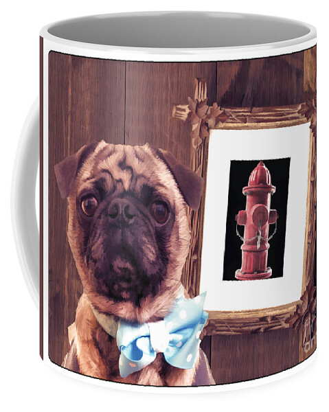 Pug Coffee Mug featuring the photograph The Artist and His Masterpiece by Edward Fielding
