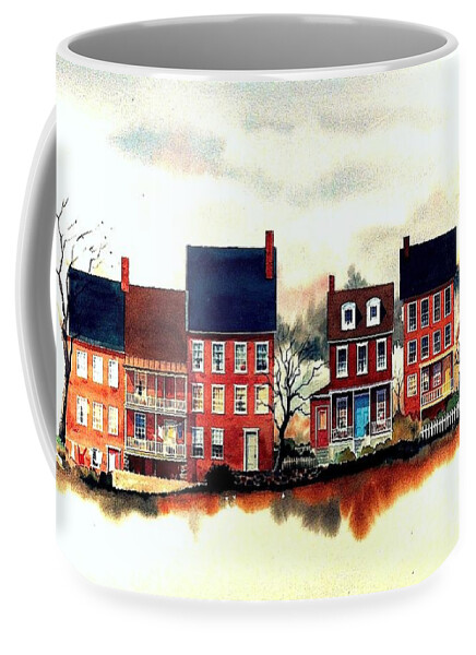 Old New Castle Delaware Coffee Mug featuring the painting The Back of the Strand by William Renzulli