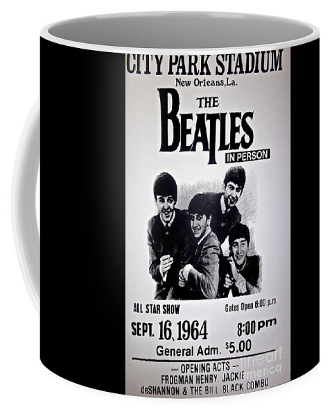 The Beatles Circa 1964 Coffee Mug featuring the photograph The Beatles circa 1964 by Saundra Myles