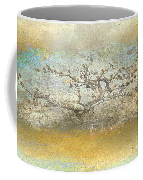 Landscape Coffee Mug featuring the painting The Birdy Tree by Chris Armytage
