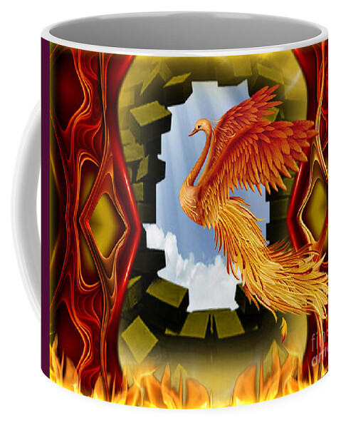 The Breakthrough Coffee Mug featuring the digital art The breakthrough - surreal art by Giada Rossi by Giada Rossi