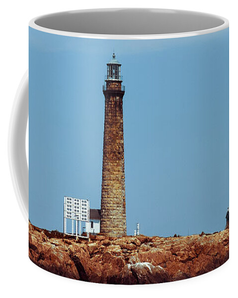  Coffee Mug featuring the photograph The cape Ann lighthouse on Thacher Island by Jeff Folger
