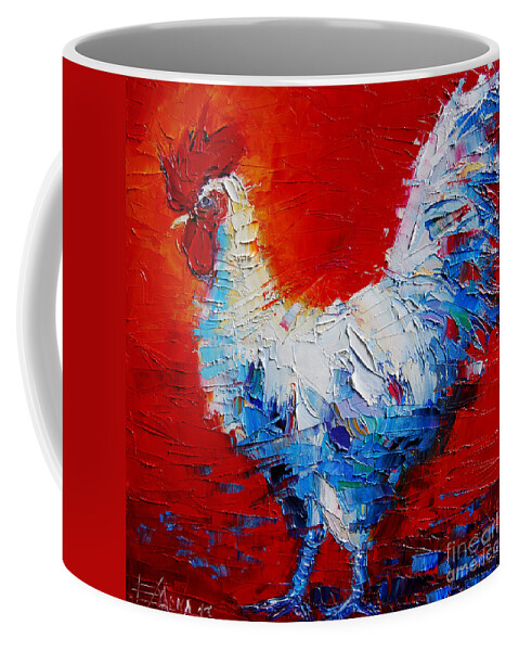 The Chicken Of Bresse Coffee Mug featuring the painting The Chicken Of Bresse by Mona Edulesco