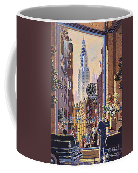 Vintage Coffee Mug featuring the digital art The Chrysler by MGL Meiklejohn Graphics Licensing