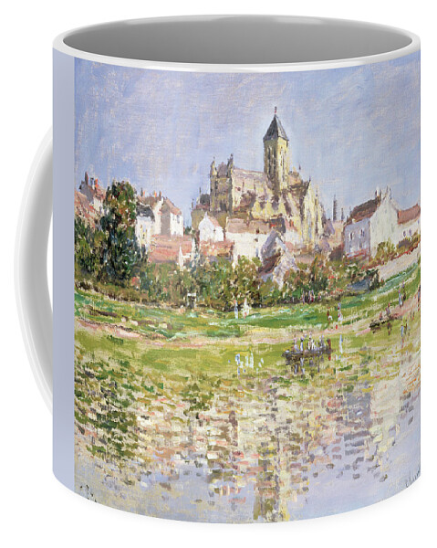 Claude Monet Coffee Mug featuring the painting The Church At Vetheuil, 1880 by Claude Monet