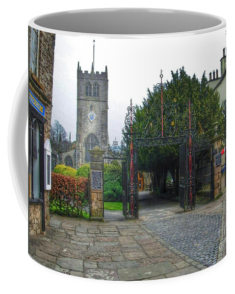 Kirklands Coffee Mug featuring the photograph The Church Gate at Kirklands in Kendal by Joan-Violet Stretch
