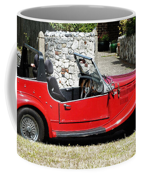 Red Coffee Mug featuring the photograph The Classic Red Convertible by Steve Taylor