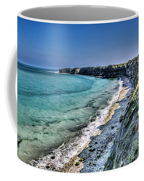 Pointe Du Hoc Coffee Mug featuring the photograph The Cliffs of Pointe du Hoc by Weston Westmoreland