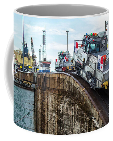 Panama Canal Mules Coffee Mug featuring the photograph The Climbing Mule of The Panama Canal by Rene Triay FineArt Photos