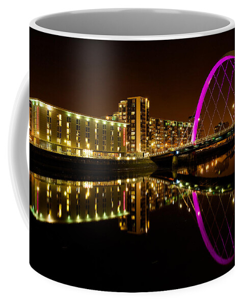 Cityscape Coffee Mug featuring the photograph The Clyde Arc in Purple by Stephen Taylor