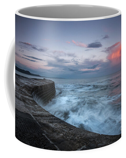 Coast Coffee Mug featuring the photograph The Cobb Lyme Regis by David Lichtneker