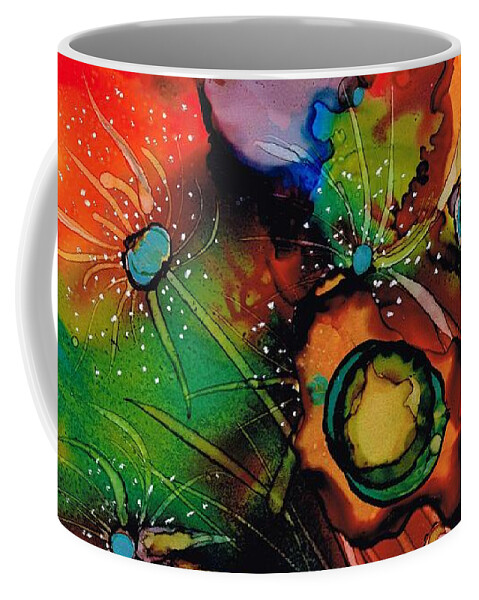 Marine Life Coffee Mug featuring the painting The colours of my mind.. by Jolanta Anna Karolska