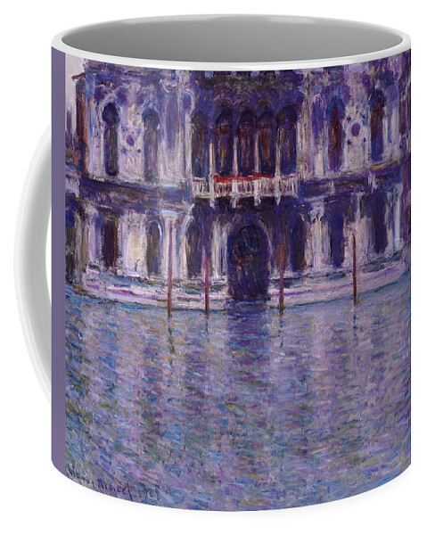 Contarini Palace; Palais Contarini; Impressionist; Venice; Venetian; Purple; Atmospheric; Picturesque; Architecture; Italy; Italian; Canal Coffee Mug featuring the painting The Contarini Palace by Claude Monet