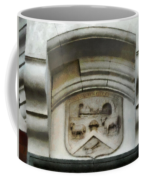 Canterbury Coffee Mug featuring the photograph The Crest of the Christchurch City Council by Steve Taylor