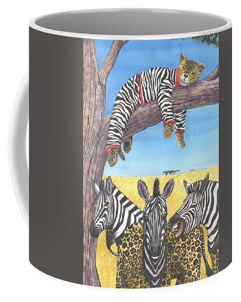 Zebra Coffee Mug featuring the painting The Crossdressers by Catherine G McElroy