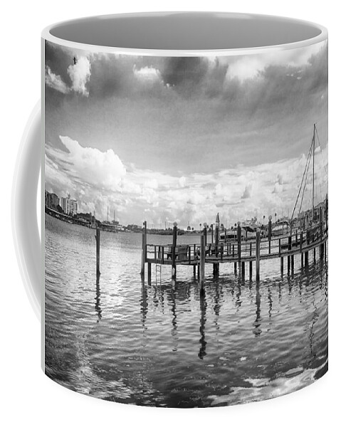 Seascape Photography Coffee Mug featuring the photograph The Dock by Howard Salmon