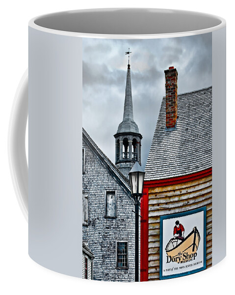 Shelburne Coffee Mug featuring the photograph The Dory Shop in Shelburne Nova Scotia by Ginger Wakem