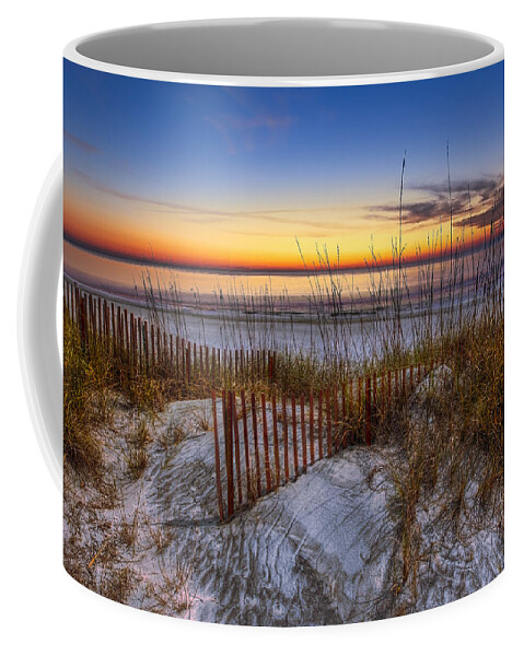 Clouds Coffee Mug featuring the photograph The Dunes at Sunset by Debra and Dave Vanderlaan