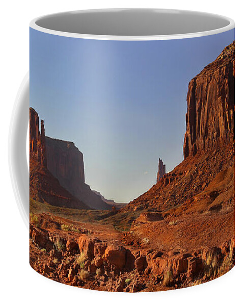 Desert Coffee Mug featuring the photograph The Dusty Trail - Monument Valley by Mike McGlothlen